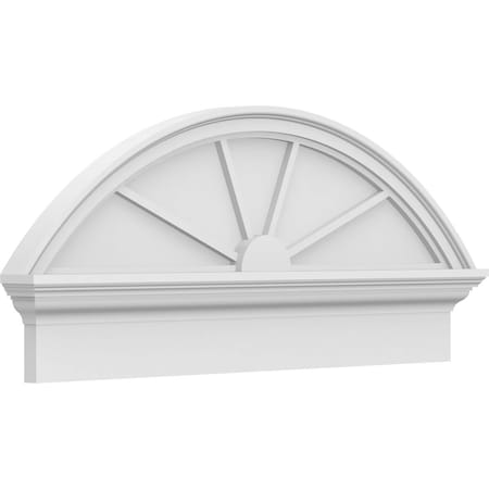 Ekena Millwork Segment Arch 4 Spoke Architectural Grade PVC Combination Pediment, 36"W x 15-7/8"H x 2-3/4"P PEDPC036X160SEG04